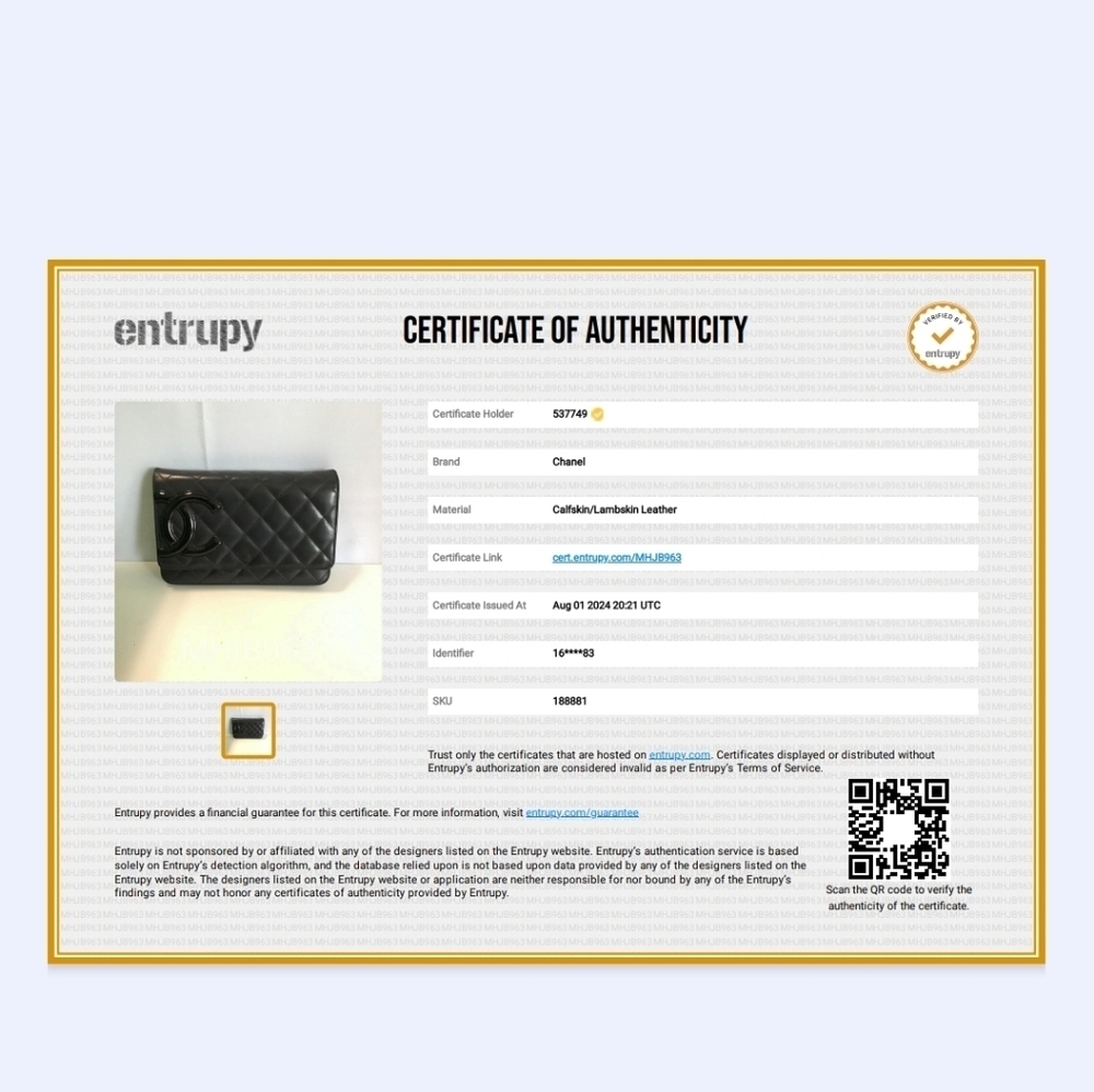 Authentic Chanel Quilted Cambon Coco Mark Leather Chain Wallet Shoulder Bag - Picture 11 of 11